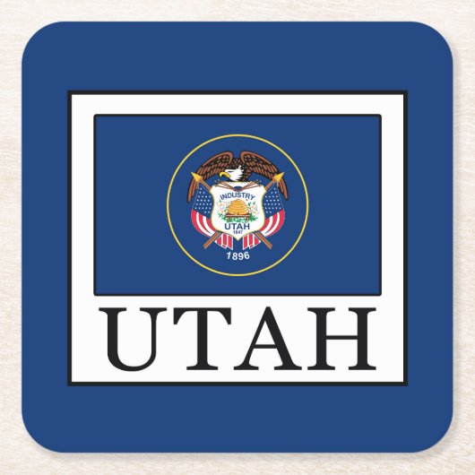 Utah Rechteckiger Pappuntersetzer (Vorderseite)