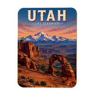 Utah Red Rock Mountains Panoramareise Magnet