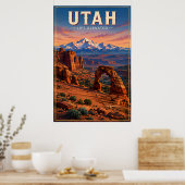 Utah Red Rock Mountains Panoramareise Poster (Küche)
