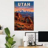 Utah Red Rock Mountains Panoramareise Poster (Heimbüro)