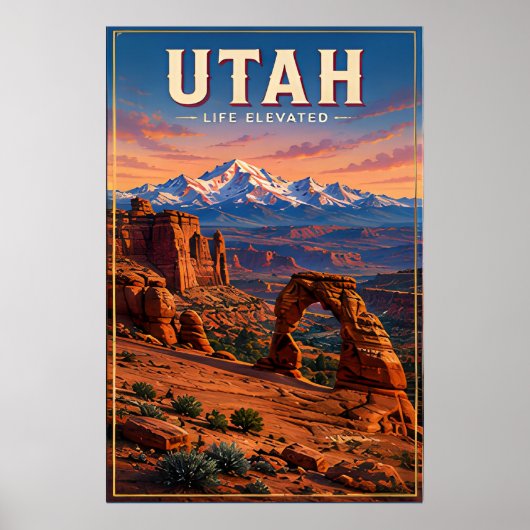 Utah Red Rock Mountains Panoramareise Poster (Vorne)