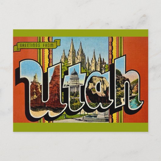 Utah Retro-Postkarte Postkarte (Vorderseite)