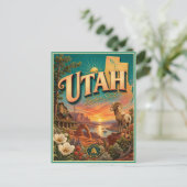 Utah Retro Reise Souvenir Postkarte (Stehend Vorderseite)