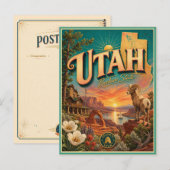 Utah Retro Reise Souvenir Postkarte (Vorne/Hinten)