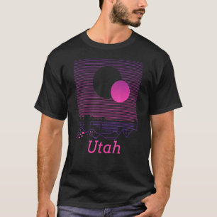 Utah Retro Vintag Mountain Grid 80er 90s Ästhetik T-Shirt