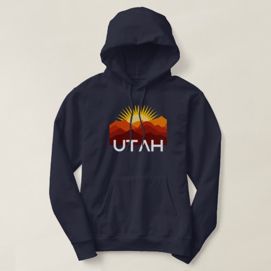 Utah Retro Vintage Wüste Sonnenuntergang Hoodie (Design vorne)