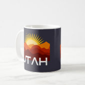 Utah Retro Vintage Wüste Sonnenuntergang Kaffeetasse (Vorderseite Links)