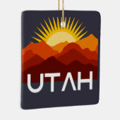 Utah Retro Vintage Wüste Sonnenuntergang Keramikornament (Rechts)