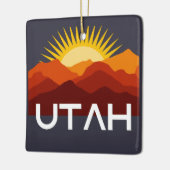 Utah Retro Vintage Wüste Sonnenuntergang Keramikornament (Links)