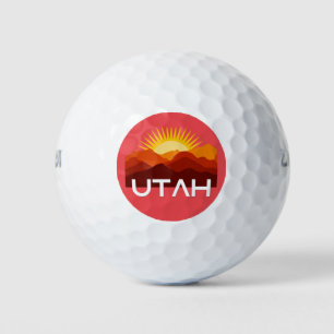 Utah Retro Vintage Wüsten-Sonnenuntergang Golfball