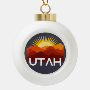 Utah Retro Vintage Wüsten-Sonnenuntergang Keramik- Keramik Kugel-Ornament