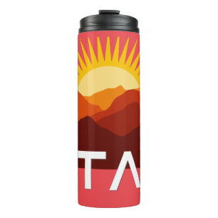 Utah Retro Vintage Wüsten-Sonnenuntergang Thermosbecher