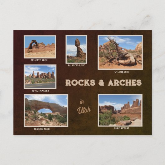 Utah: Rocks & Arches Postkarte (Vorderseite)