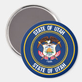 Utah Round Emblem Magnet (Vorderseite/Rückseite)