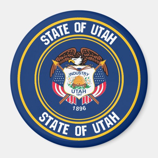 Utah Round Emblem Magnet (Vorne)