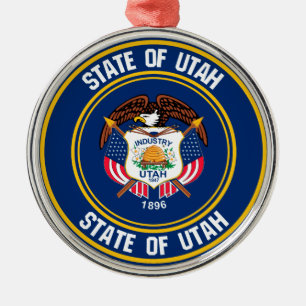 Utah Round Emblem Ornament Aus Metall