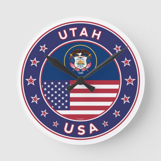 Utah Runde Wanduhr (Vorderseite)