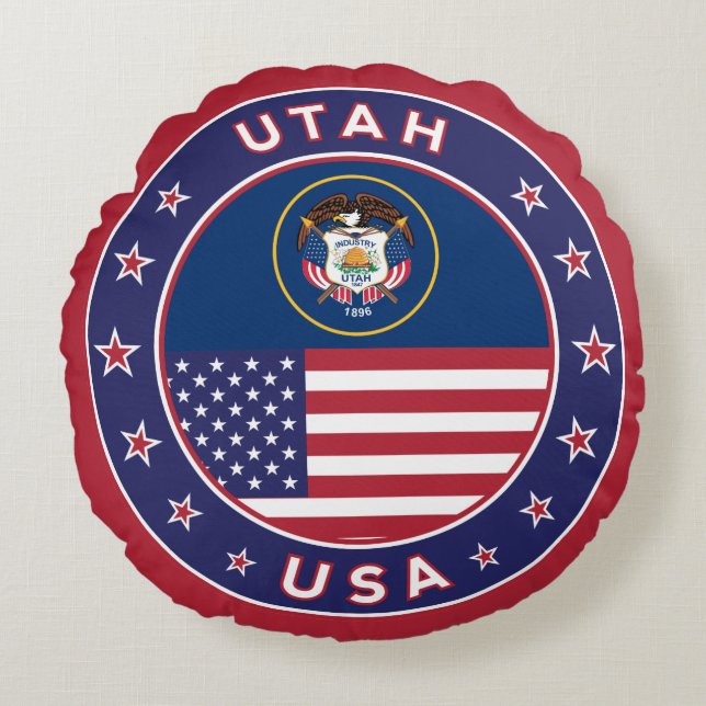 Utah Rundes Kissen (Vorderseite)