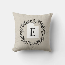 Utah Rustic Wreath Monogram Throw Pillow Kissen