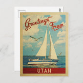 Utah Sailboat Vintage Travel Postkarte (Vorne/Hinten)