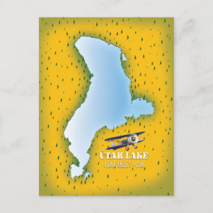 Utah See, Utah Valley Karte Reiseplakat.