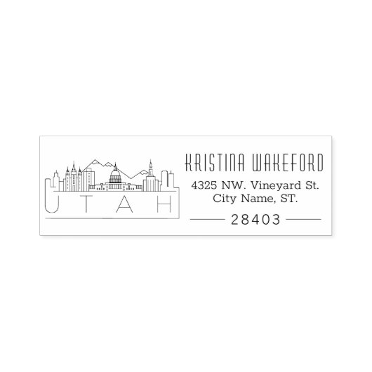 Utah | Selbstfarbige Briefmarke der benutzerdefini Permastempel (Design)