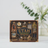 Utah Shadow Box 3D Figurine Staat Postkarte (Stehend Vorderseite)