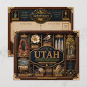 Utah Shadow Box 3D Figurine Staat Postkarte (Vorne/Hinten)