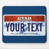 Utah-Ski-Kfz-Kennzeichen-Mausunterlage Mousepad (Vorne)
