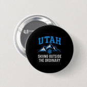 Utah Skifahren außerhalb des gewöhnlichen Kollegiu Button (Vorne & Hinten)