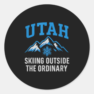Utah Skifahren außerhalb des gewöhnlichen Kollegiu Runder Aufkleber