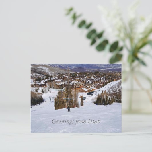 Utah Skiing Postkarte (Stehend Vorderseite)