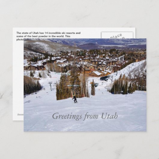 Utah Skiing Postkarte (Vorne/Hinten)