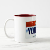 Utah-Skilizenzplatten-Tasse Zweifarbige Tasse (Links)