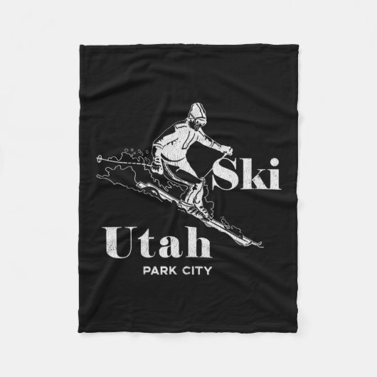 Utah Skipark Stadt Langschläfchen T-Shirt Fleecedecke (Vorderseite)