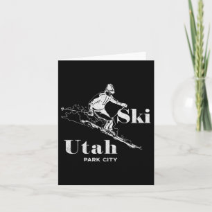 Utah Skipark Stadt Langschläfchen T-Shirt Karte