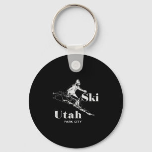 Utah Skipark Stadt Langschläfchen T-Shirt Schlüsselanhänger
