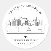 Utah Skyline | Begrüßung Runder Aufkleber (Vorderseite)