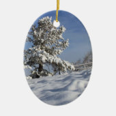 Utah Snowy Tree Fotografy Christmas Keramikornament (Vorne)
