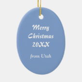 Utah Snowy Tree Fotografy Christmas Keramikornament (Hinten)