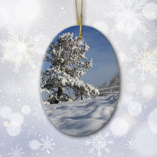 Utah Snowy Tree Fotografy Christmas Keramikornament