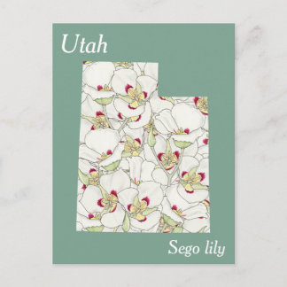 Utah Staat Blume Collage Map Postkarte