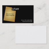Utah Staat Business Card Metallic Gold Visitenkarte (Vorne/Hinten)