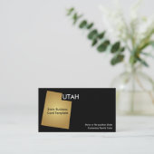 Utah Staat Business Card Metallic Gold Visitenkarte (Stehend Vorderseite)