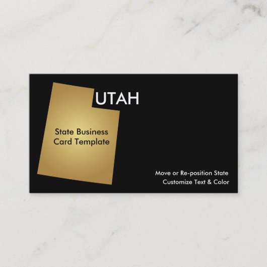 Utah Staat Business Card Metallic Gold Visitenkarte (Vorderseite)