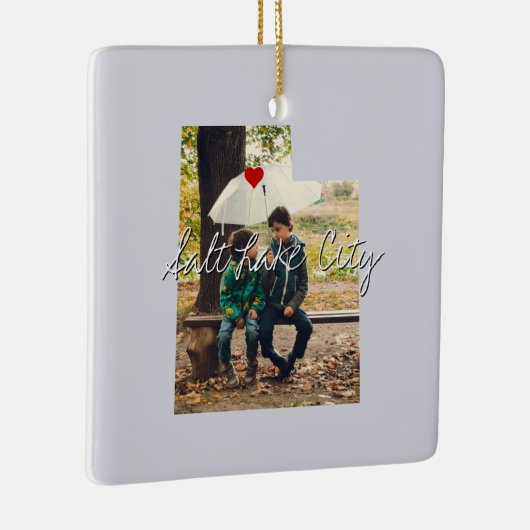 Utah Staat Foto-Eingabe und Ortsname Keramikornament (Rechts)