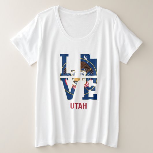 Utah Staat Liebe USA Große Größe T-Shirt (Design vorne)