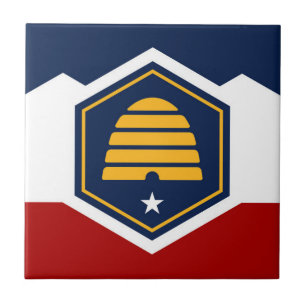 Utah Staat neue Flagge Symbol USA Amerika Fliese