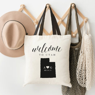 Utah Staat Silhouette Wedding Welcome Tasche