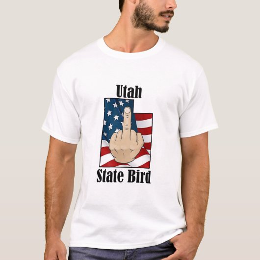 Utah Staat Vogel T - Shirt Mittelfinger (Vorderseite)